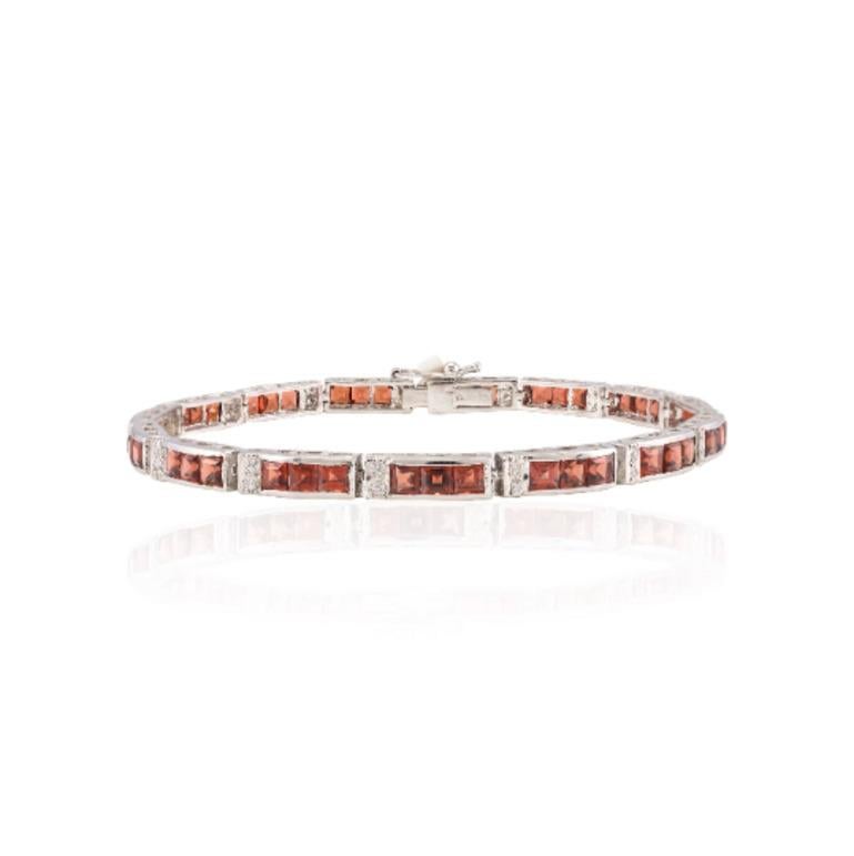 Beautifully handcrafted January Birthstone Garnet and Diamond Bracelets, designed with love, including handpicked luxury gemstones for each designer piece. Grab the spotlight with this exquisitely crafted piece. Inlaid with natural garnet gemstones,