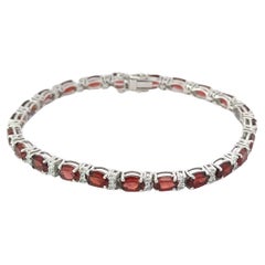 Bracelet tennis pour le jour de naissance de mère en argent 925 et grenat