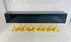 “Janus” Black Lacquer & Gold Leaf Sculptural Sideboard by Karpa