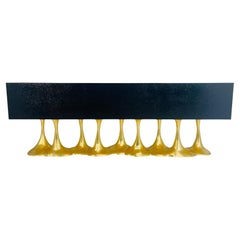 “Janus” Black Lacquer & Gold Leaf Sculptural Sideboard by Karpa