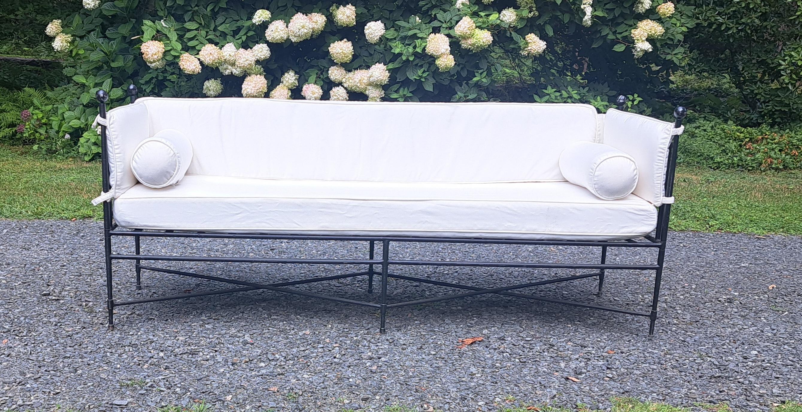 Janus et Cie Amalfi 3 Seat Tuxedo Sofa a Pair Salterini Style For Sale 4