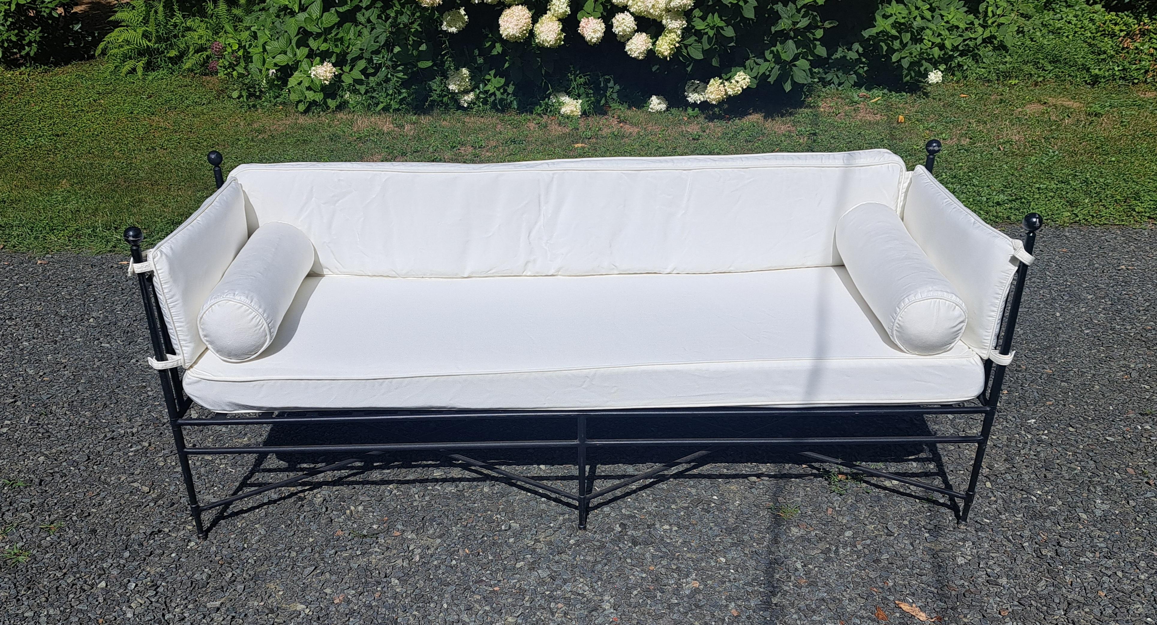 Janus et Cie Amalfi 3 Seat Tuxedo Sofa a Pair Salterini Style For Sale 8