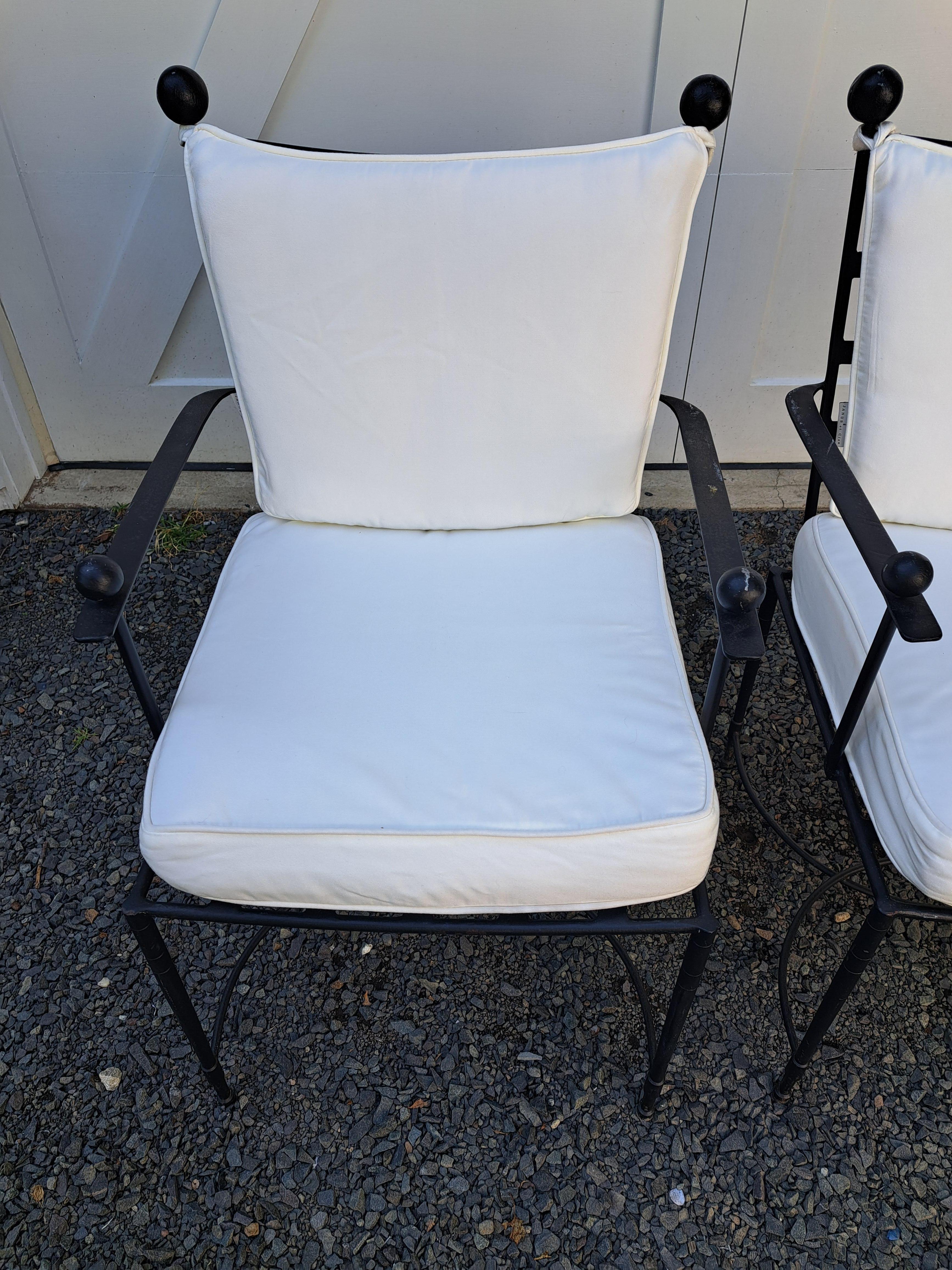 Janus et Cie Amalfi Armchairs a Pair Salterini Style For Sale 3