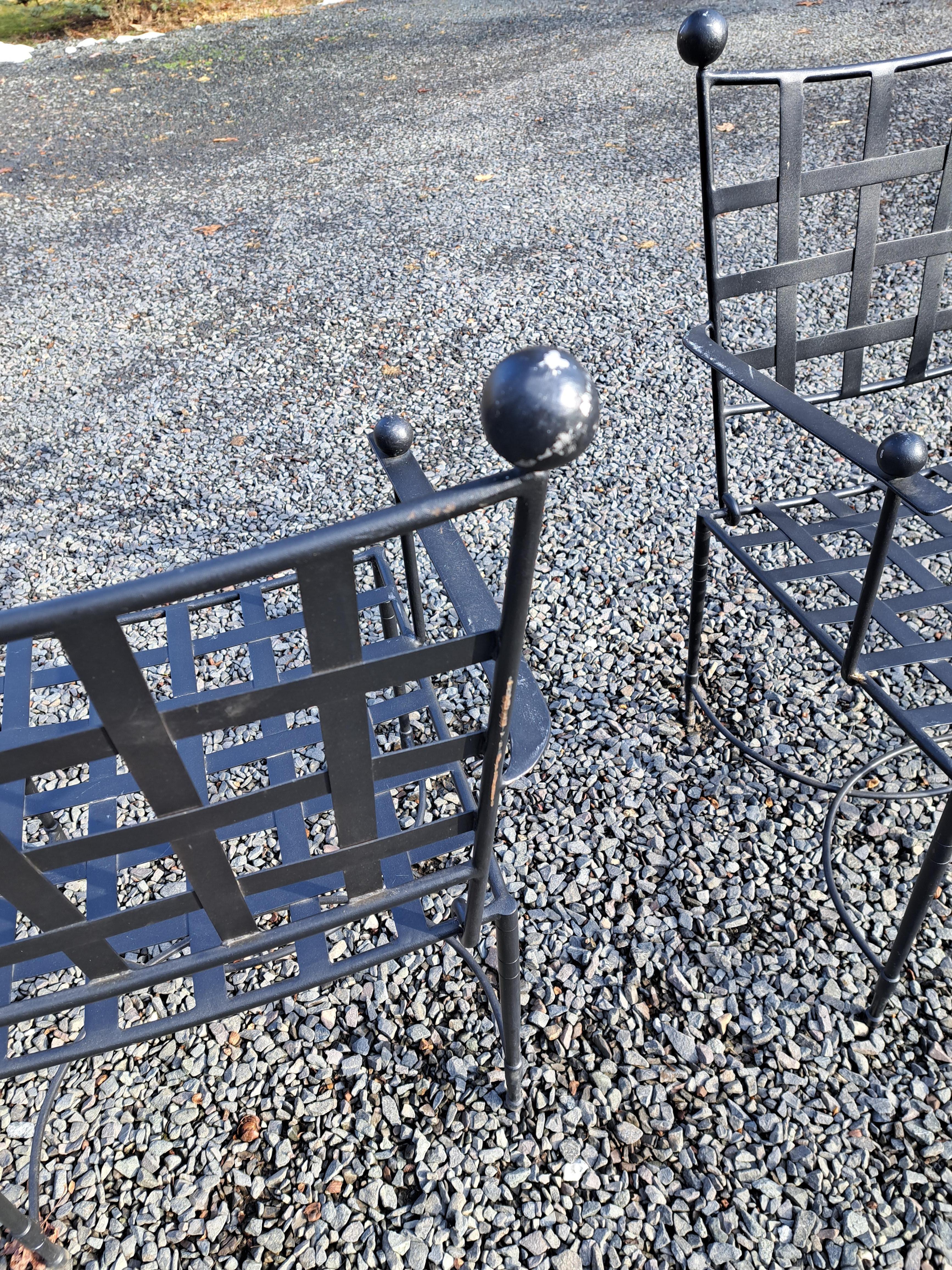 Iron Janus et Cie Amalfi Armchairs a Pair Salterini Style For Sale