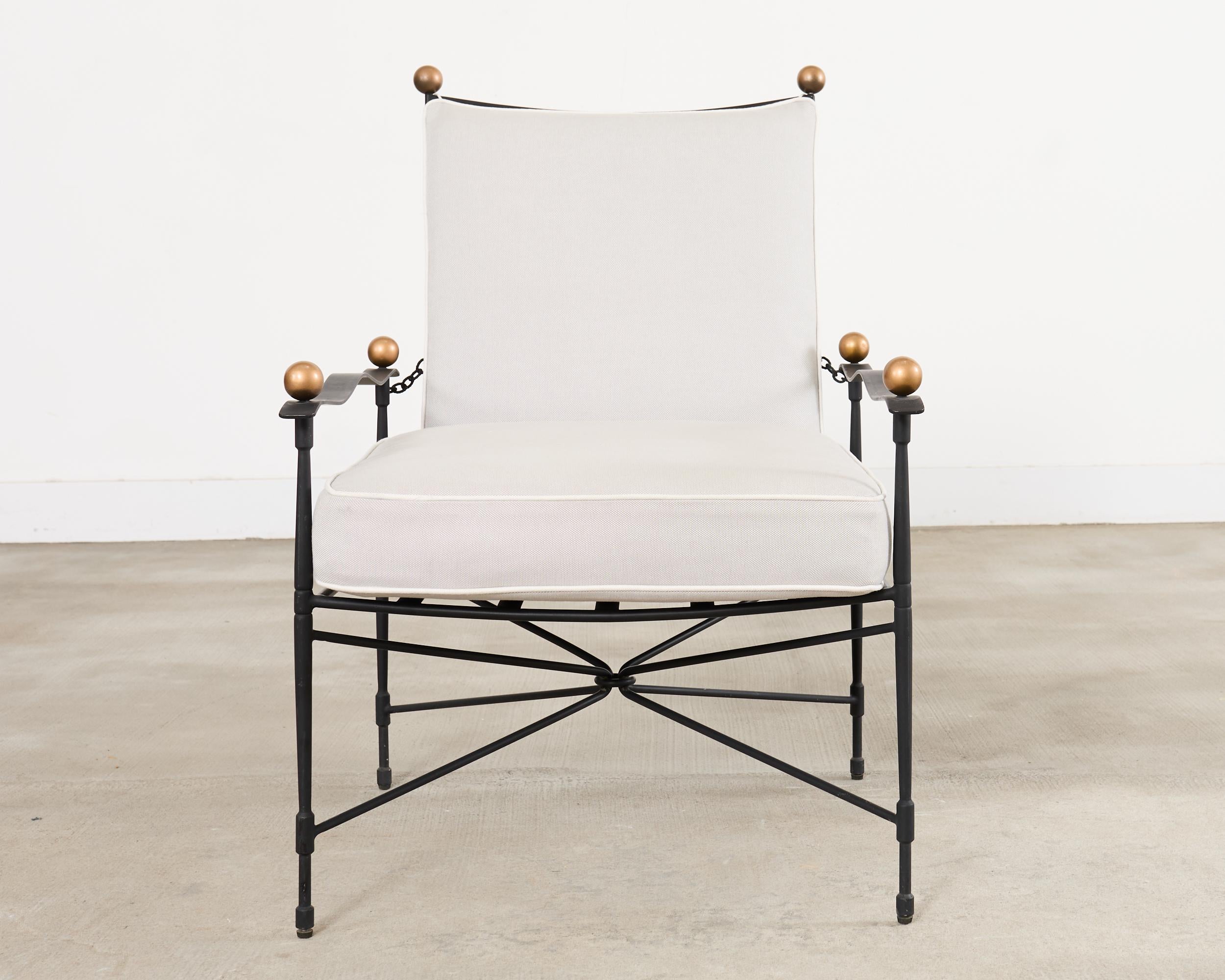 Janus et Cie Amalfi Chain Back Lounge Chair and Ottoman After Papperzini en vente 3