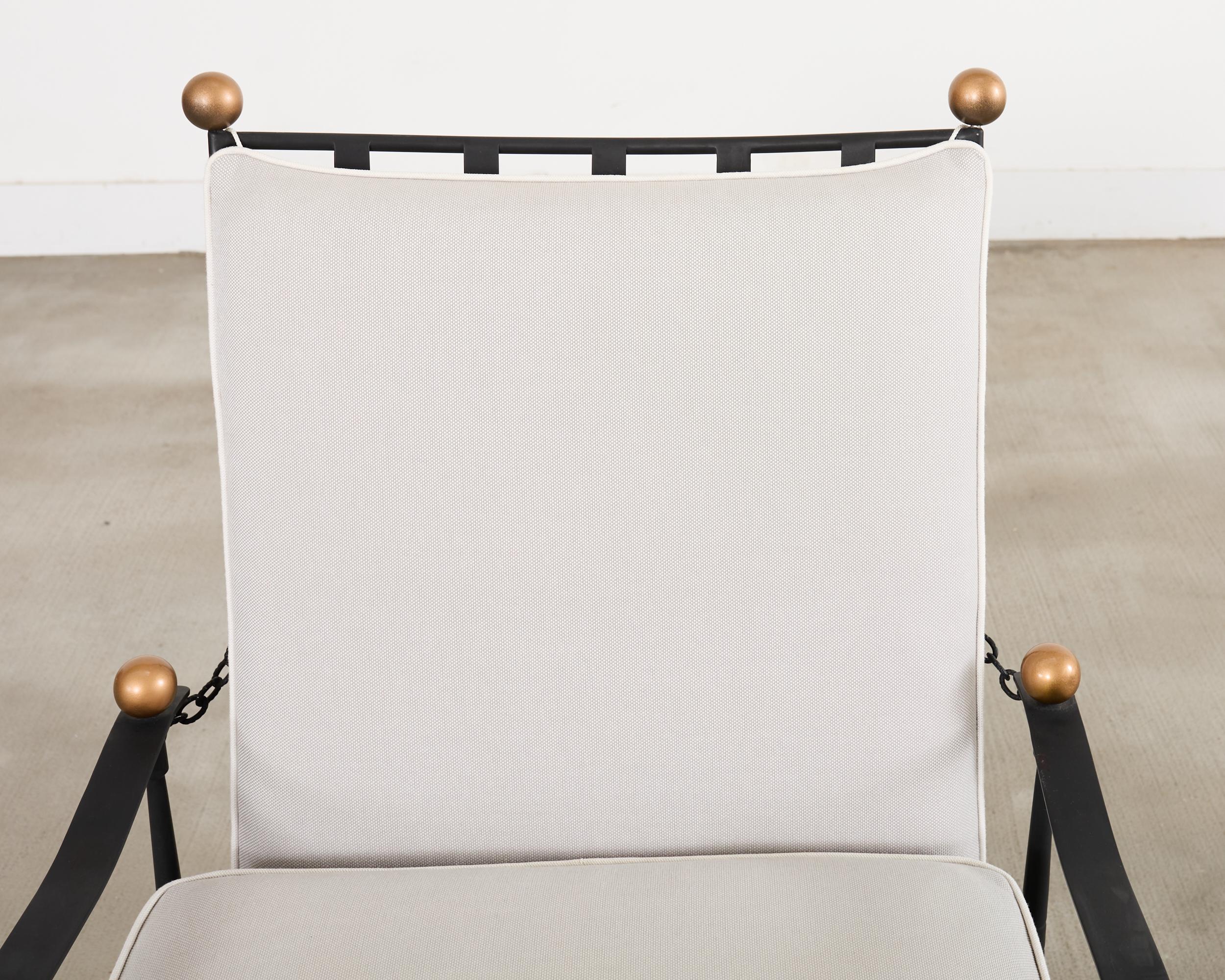 Janus et Cie Amalfi Chain Back Lounge Chair and Ottoman After Papperzini en vente 4