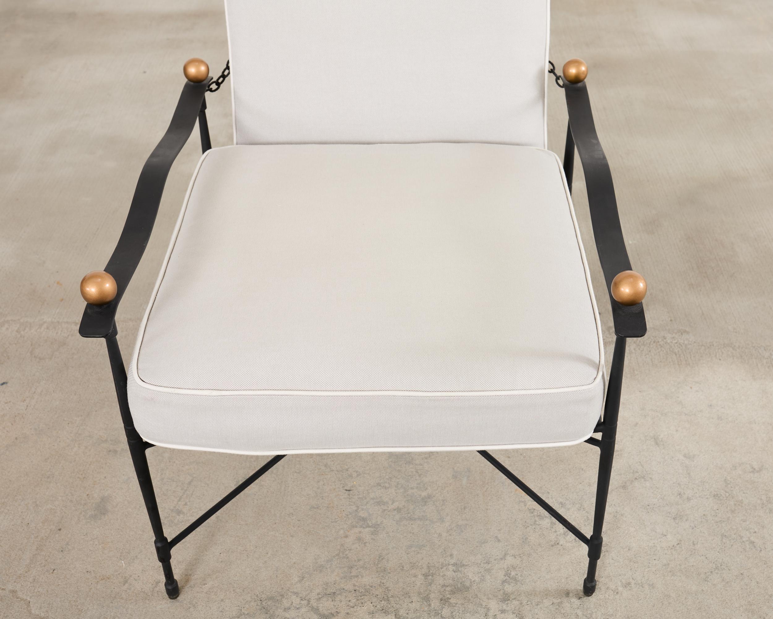 Janus et Cie Amalfi Chain Back Lounge Chair and Ottoman After Papperzini en vente 5