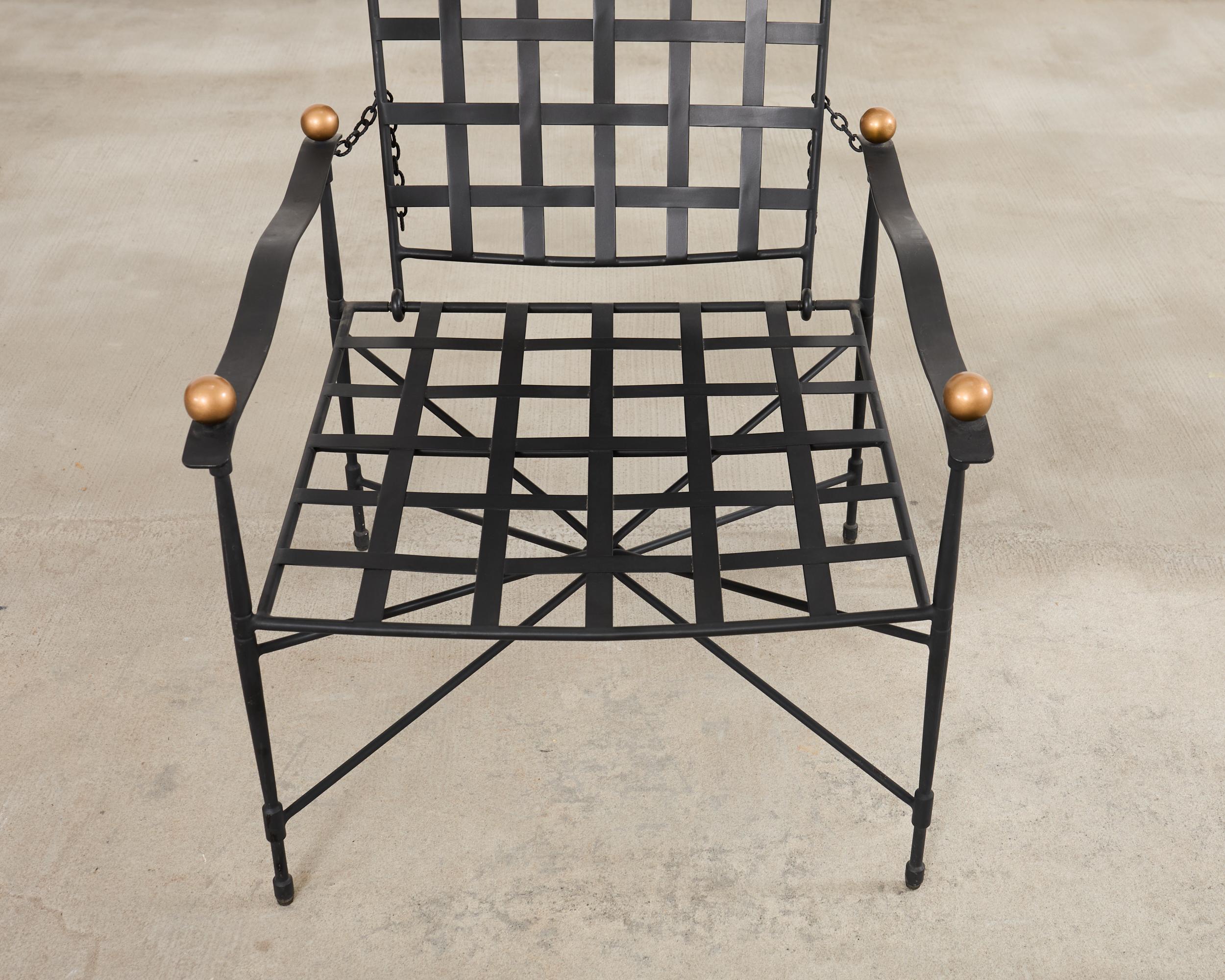 Janus et Cie Amalfi Chain Back Lounge Chair and Ottoman After Papperzini en vente 7