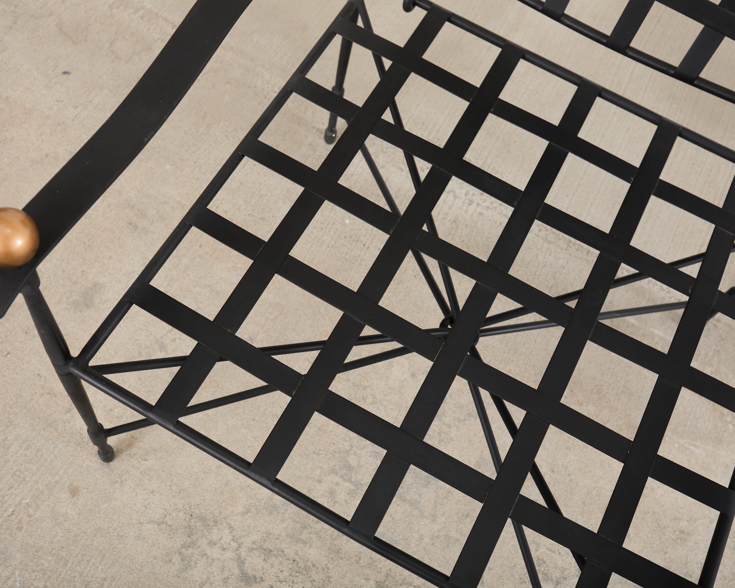 Janus et Cie Amalfi Chain Back Lounge Chair and Ottoman After Papperzini en vente 8