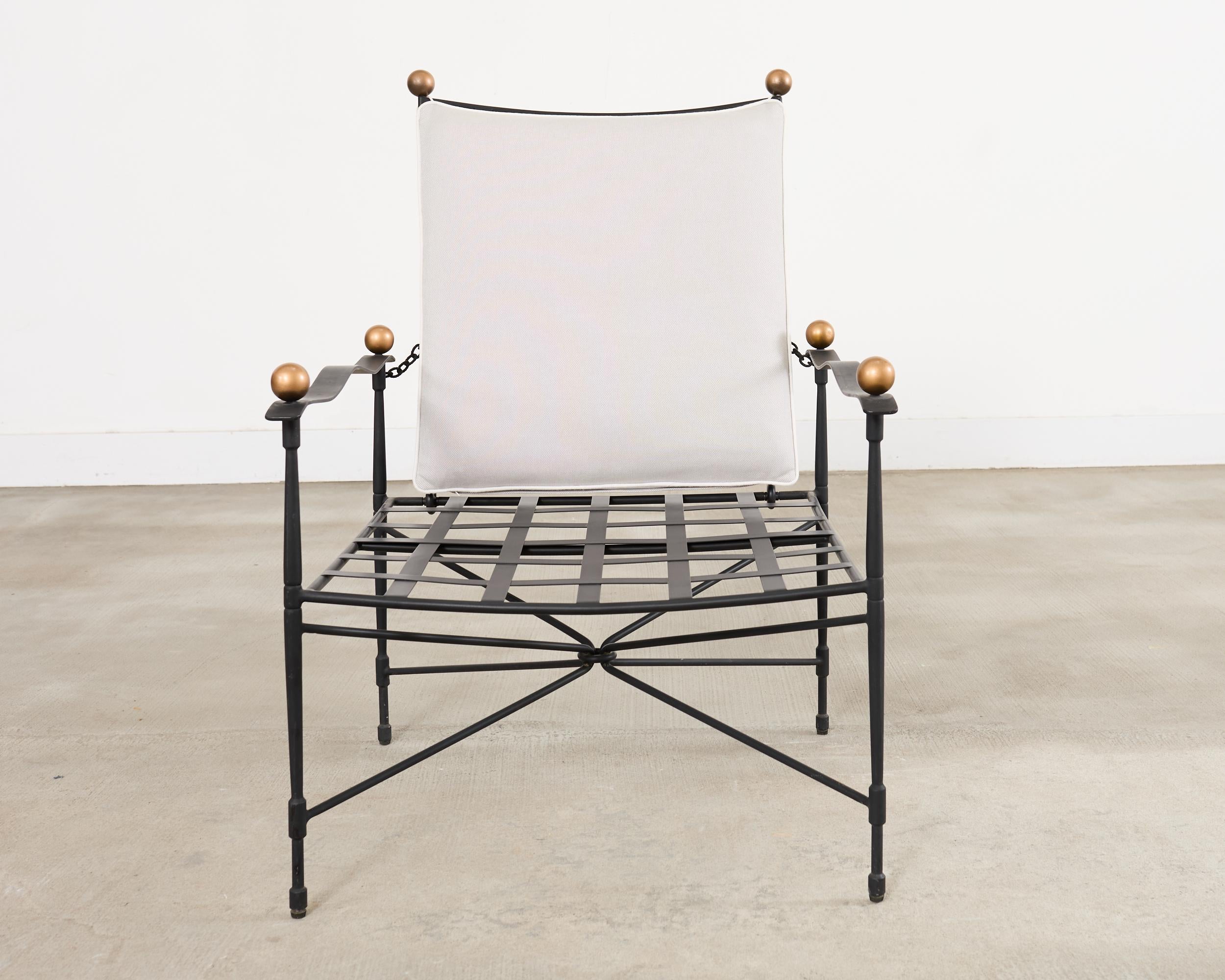 Janus et Cie Amalfi Chain Back Lounge Chair and Ottoman After Papperzini en vente 9