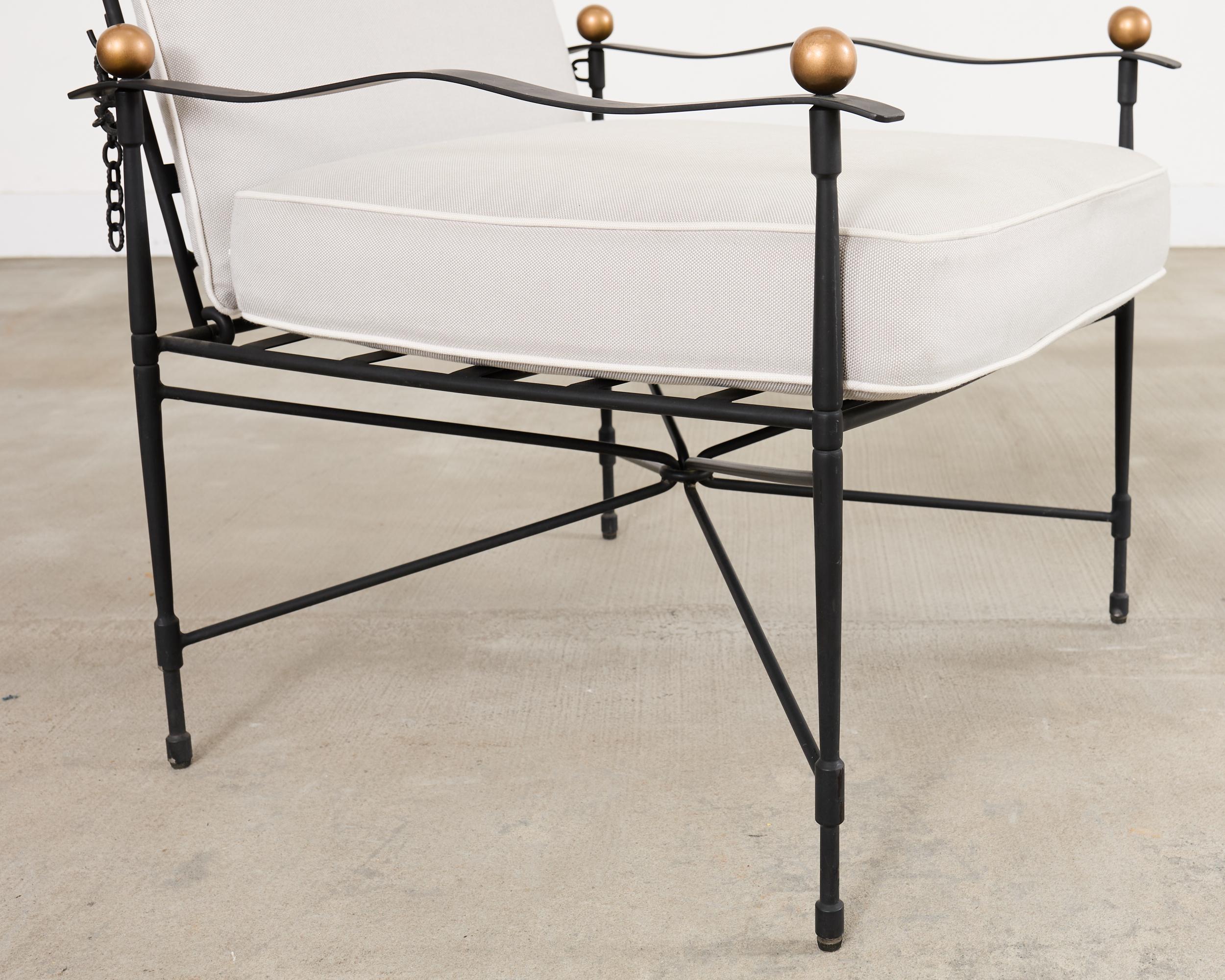 Américain Janus et Cie Amalfi Chain Back Lounge Chair and Ottoman After Papperzini en vente