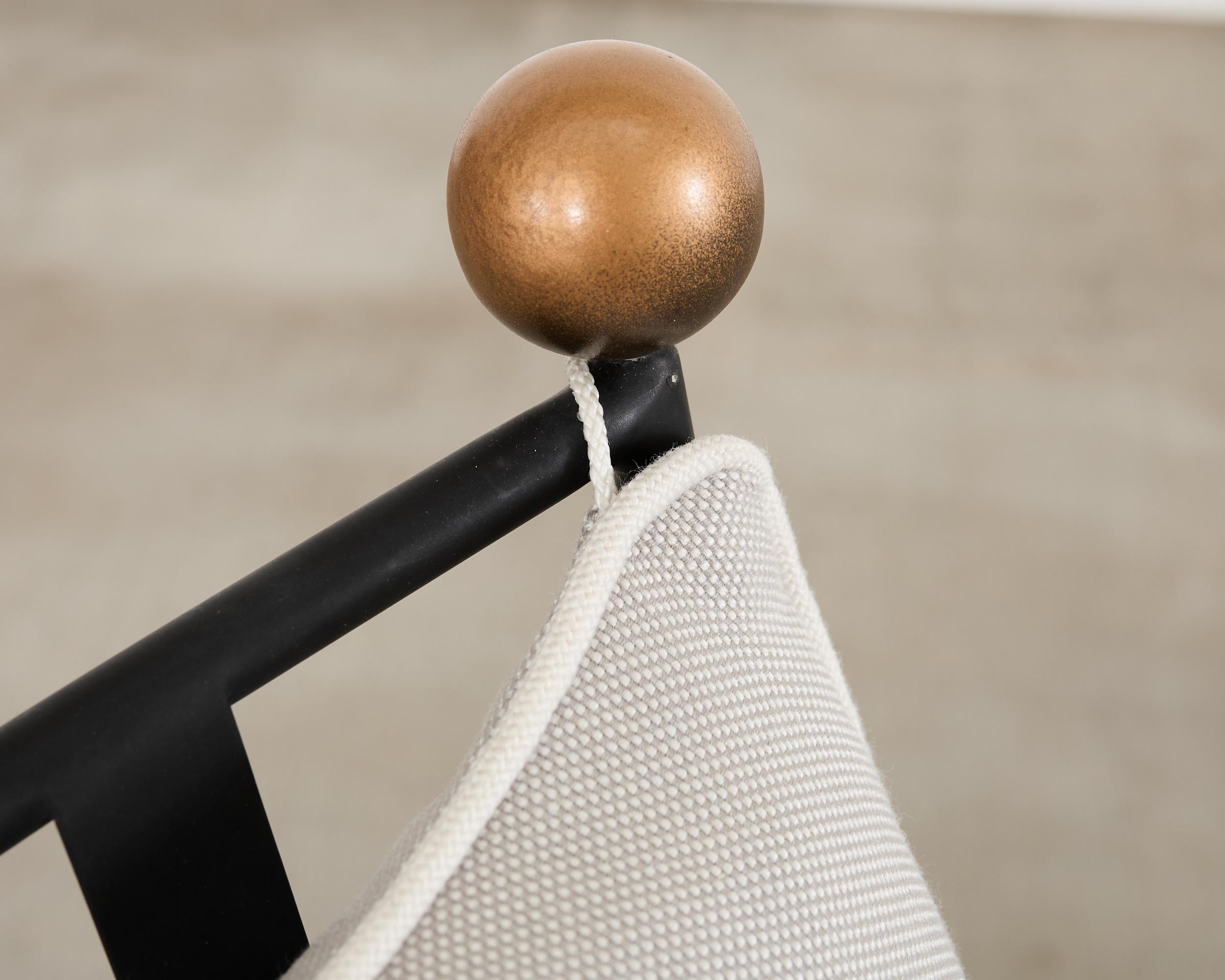 Janus et Cie Amalfi Chain Back Lounge Chair and Ottoman After Papperzini en vente 1