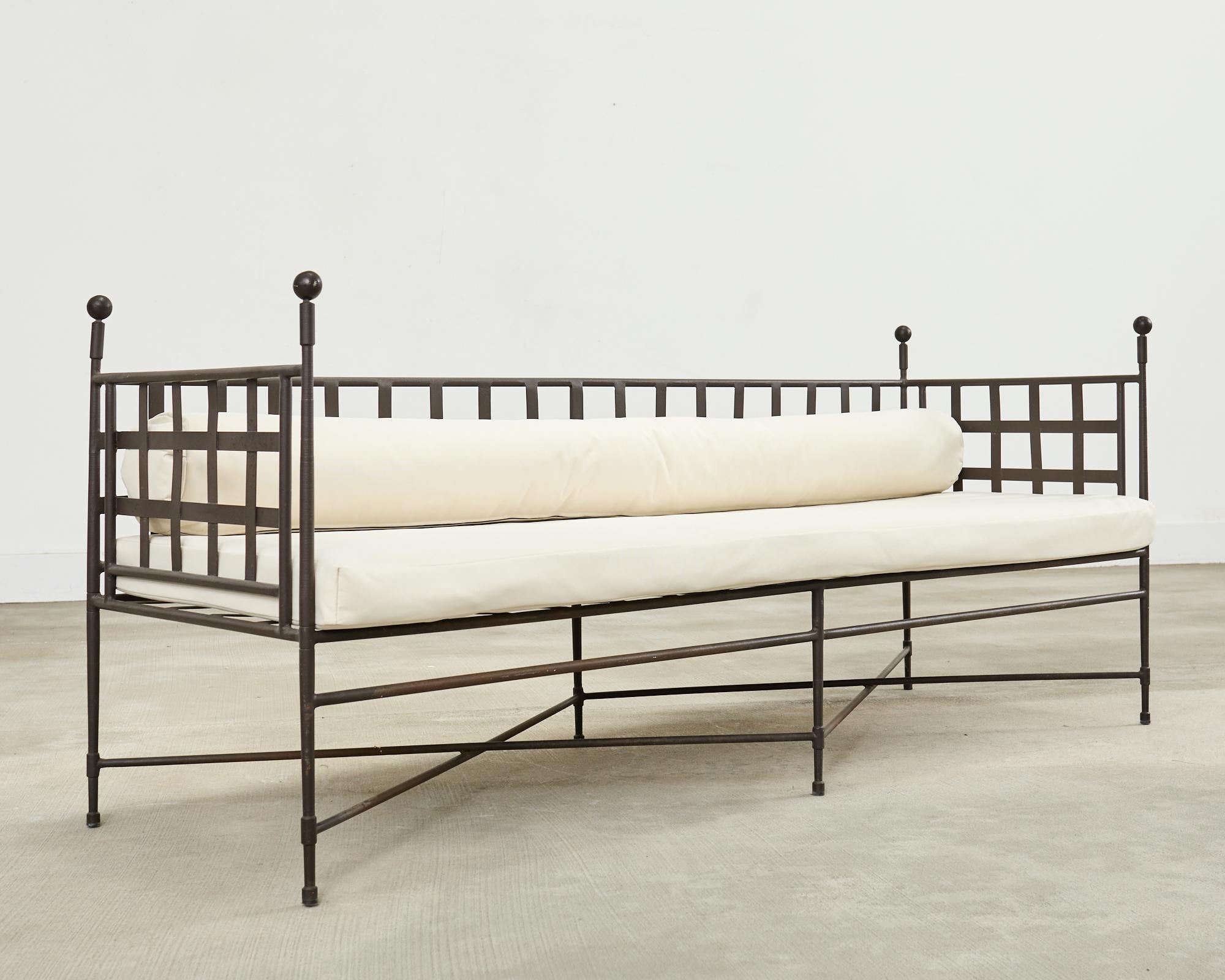 Neoclassical Janus et Cie Amalfi Tuxedo Sofa Bench by Mario Papperzini For Sale