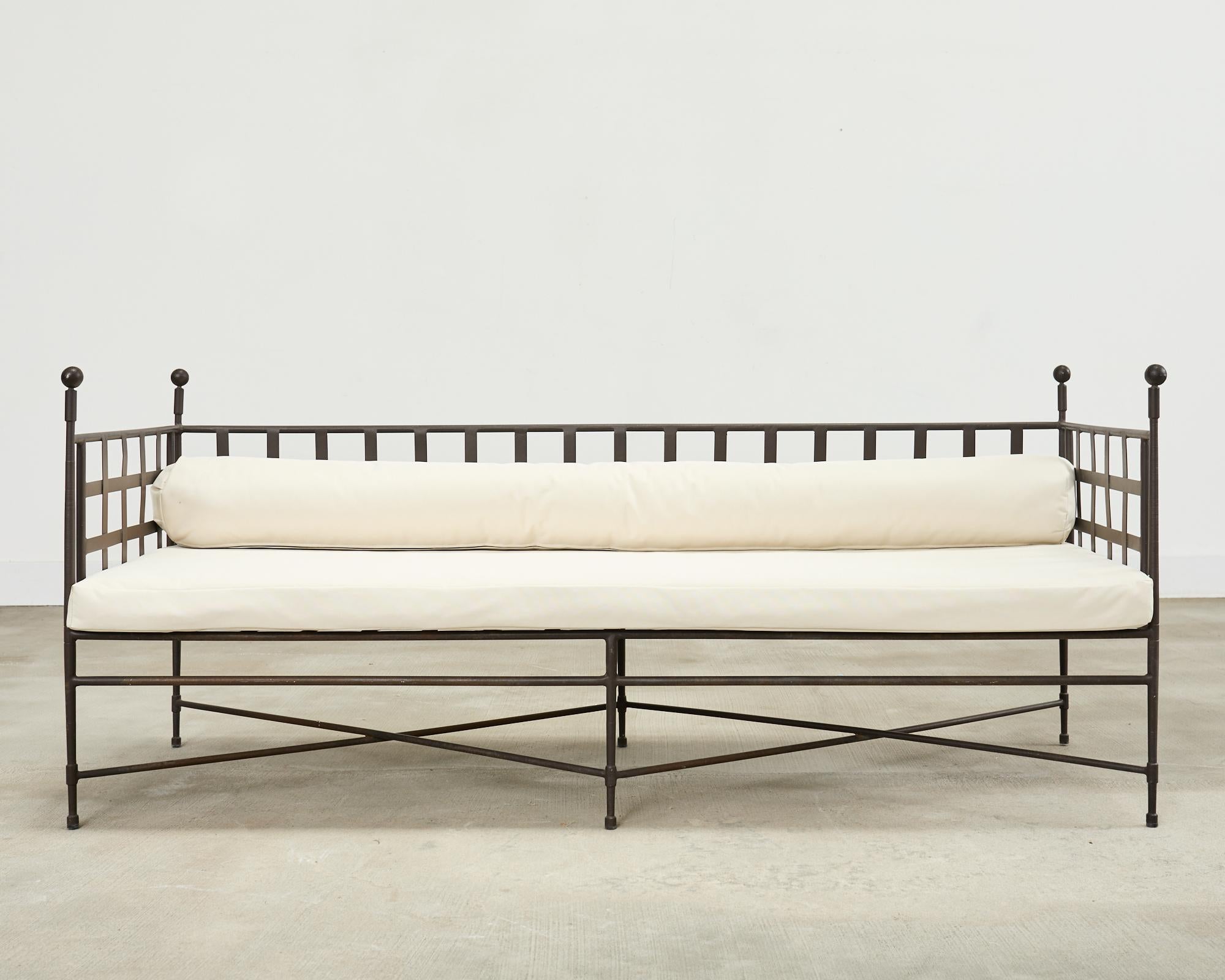 Hand-Crafted Janus et Cie Amalfi Tuxedo Sofa Bench by Mario Papperzini For Sale