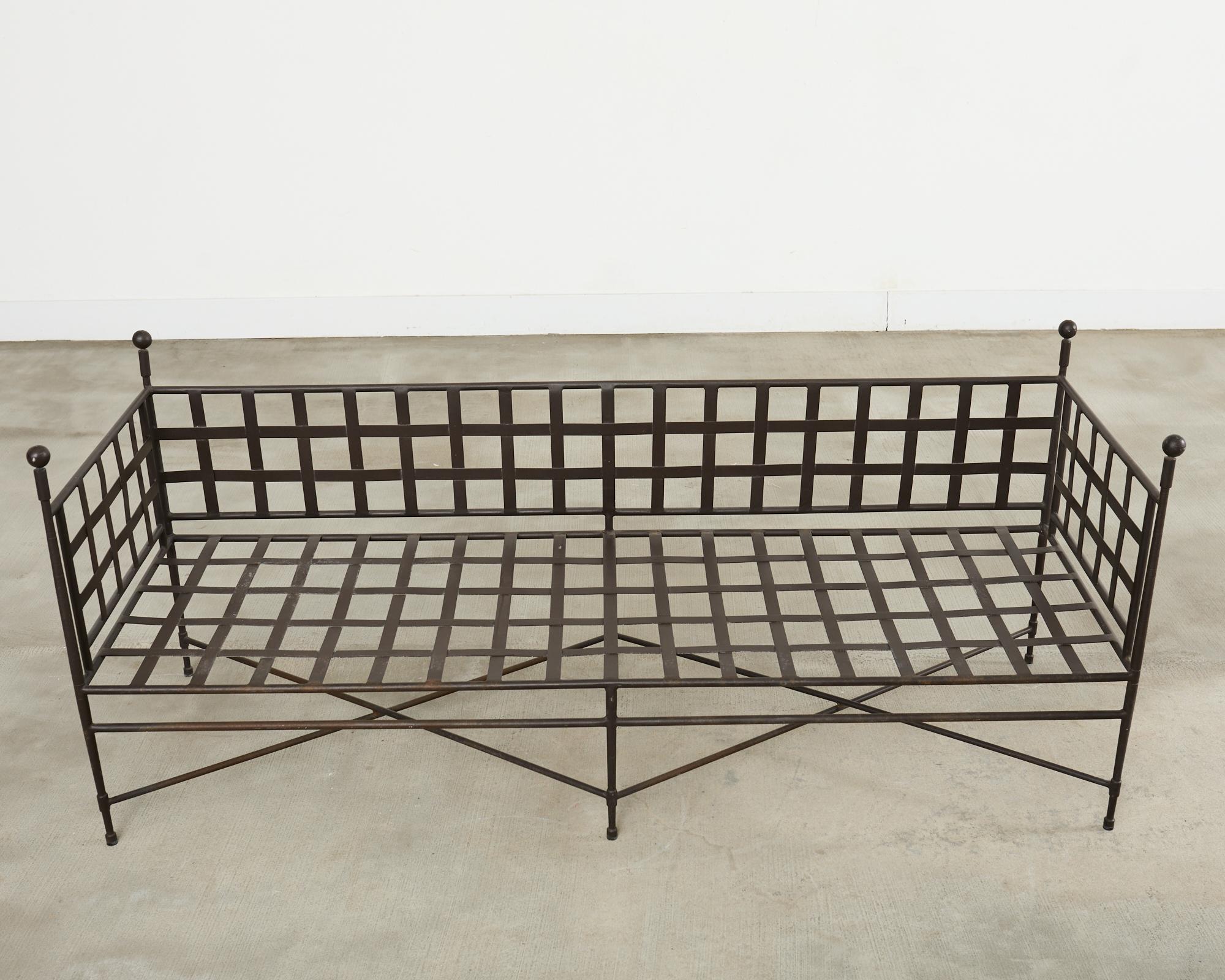 Fabric Janus et Cie Amalfi Tuxedo Sofa Bench by Mario Papperzini For Sale