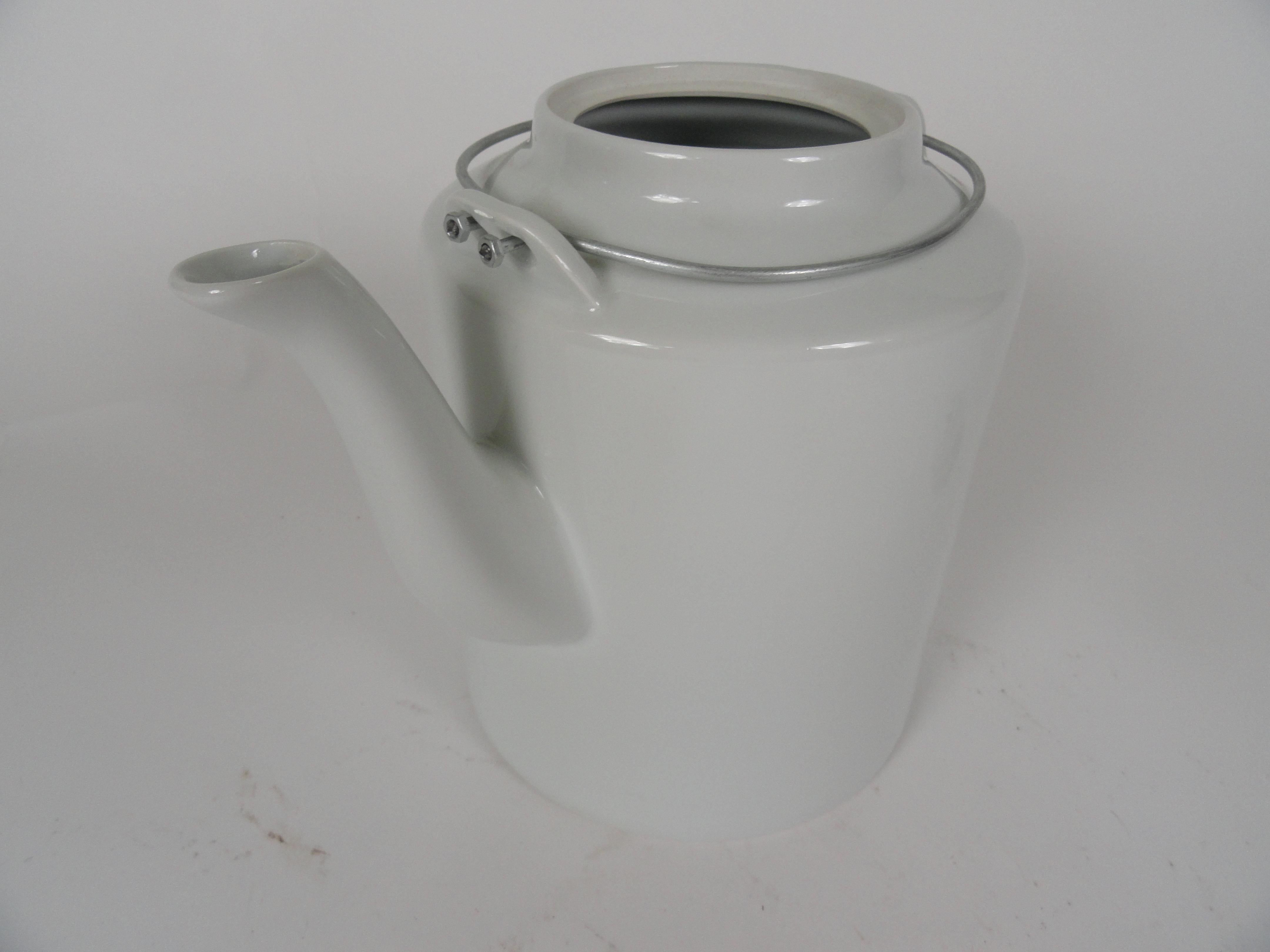 Ceramic Janus et Cie Contemporary Blanc de Chin Teapot For Sale
