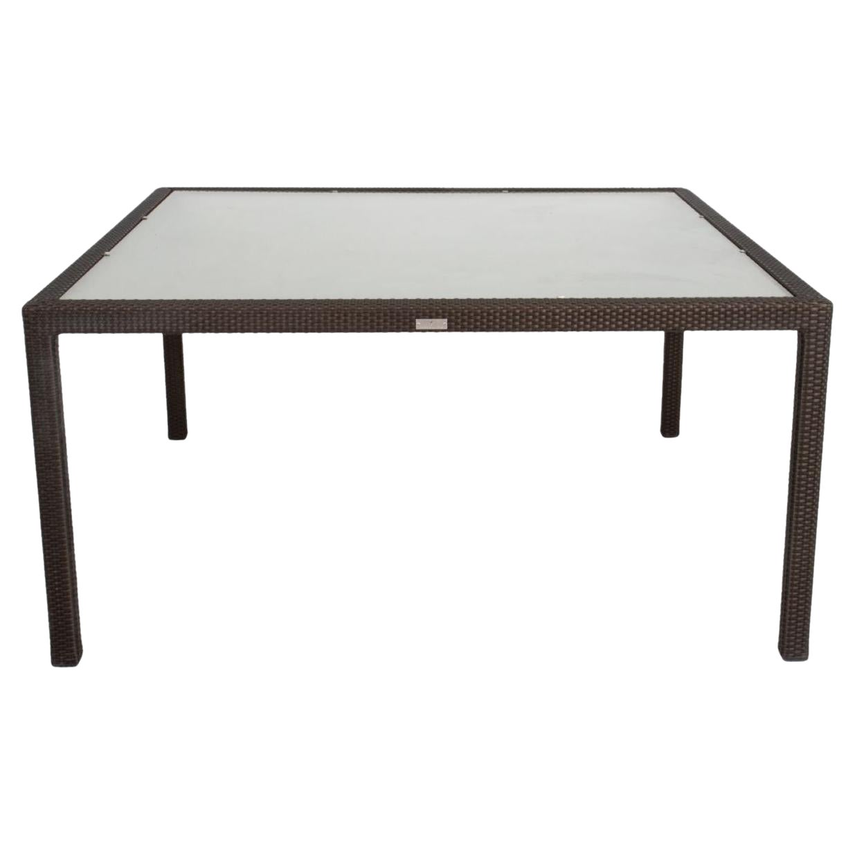Janus et Cie Woven & Glass Outdoor Table, 21st C