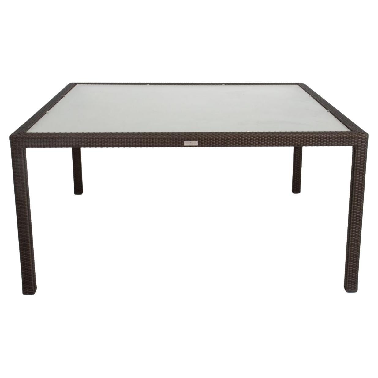 Janus et Cie Woven & Glass Outdoor Table, 21st C For Sale