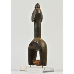 Janus-Faced Senufo Heddle Pulley in Wood