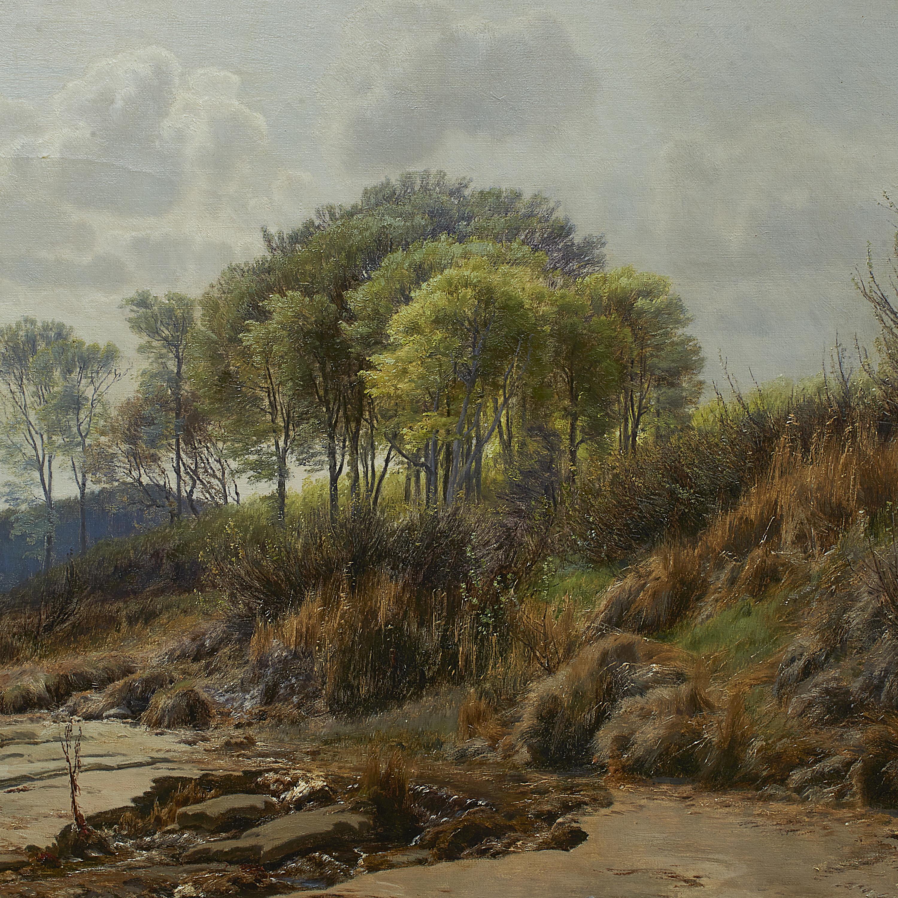 19th Century Janus La Cour, Coastal Oil Painting from Helgenæs, Denmark