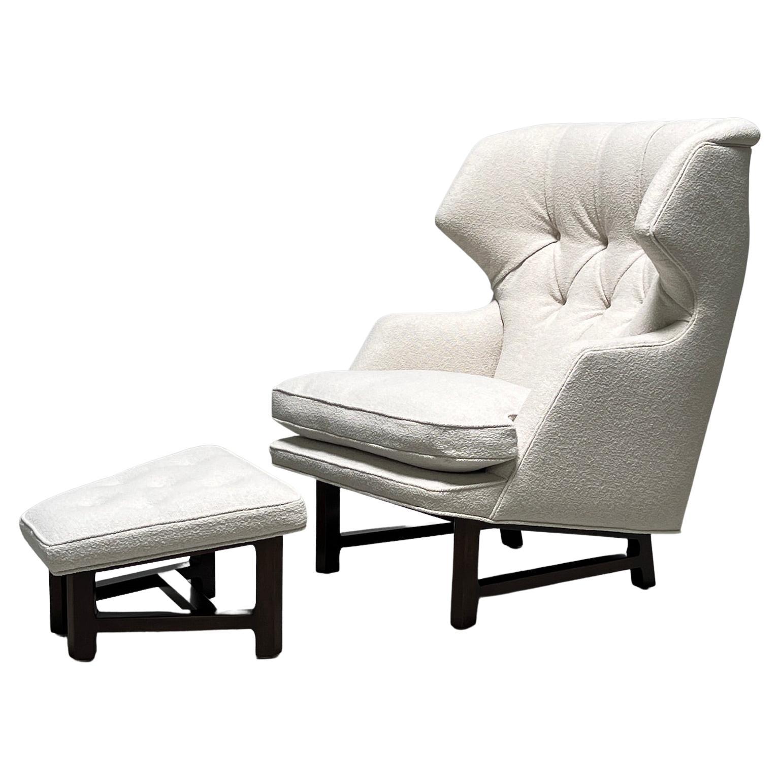 Janus Wing Chair and Ottoman by Edward Wormley for Dunbar