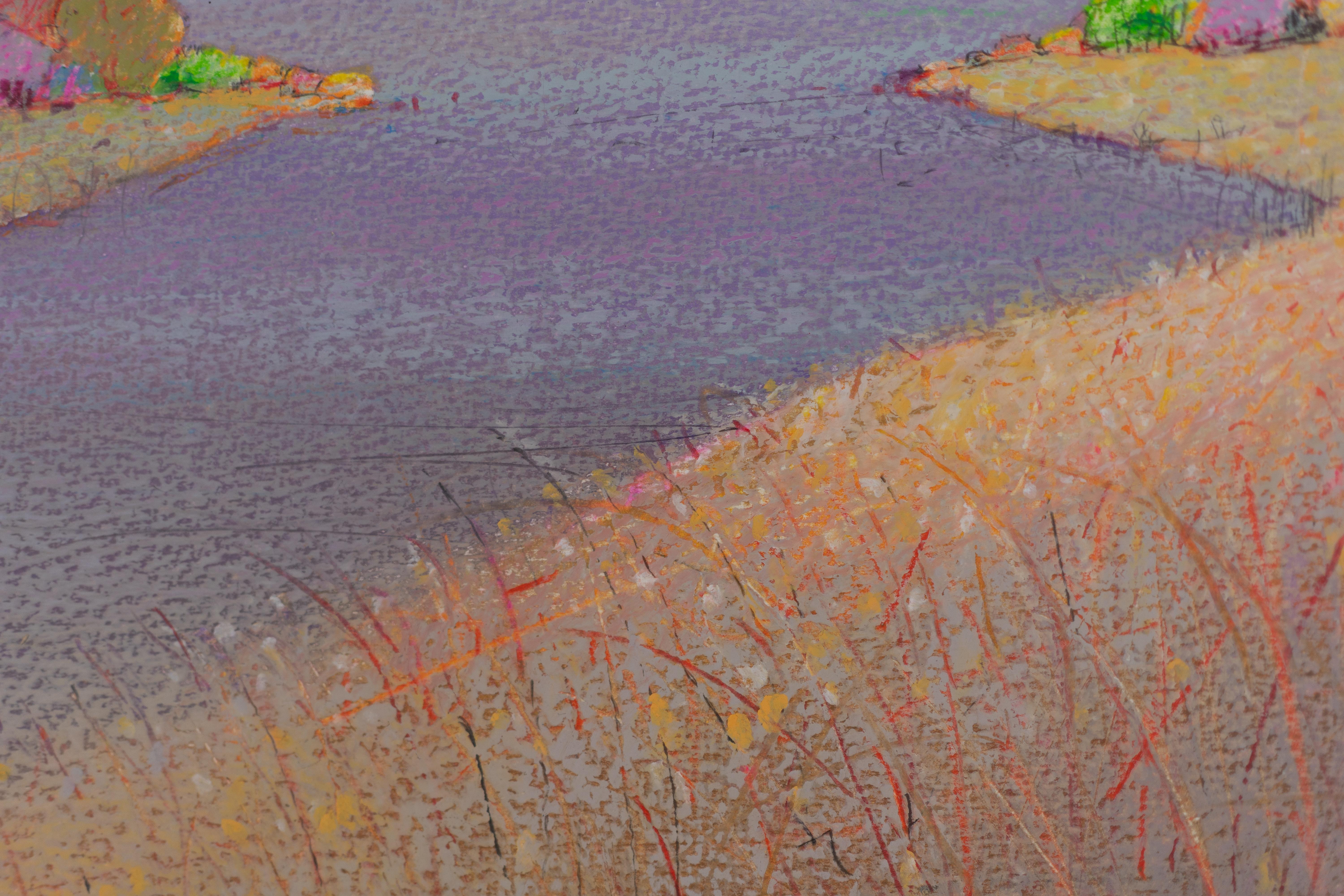 Antidepresive Landscape 2 - Contemporary Nature Oil Pastel Painting, Warm Tones 3