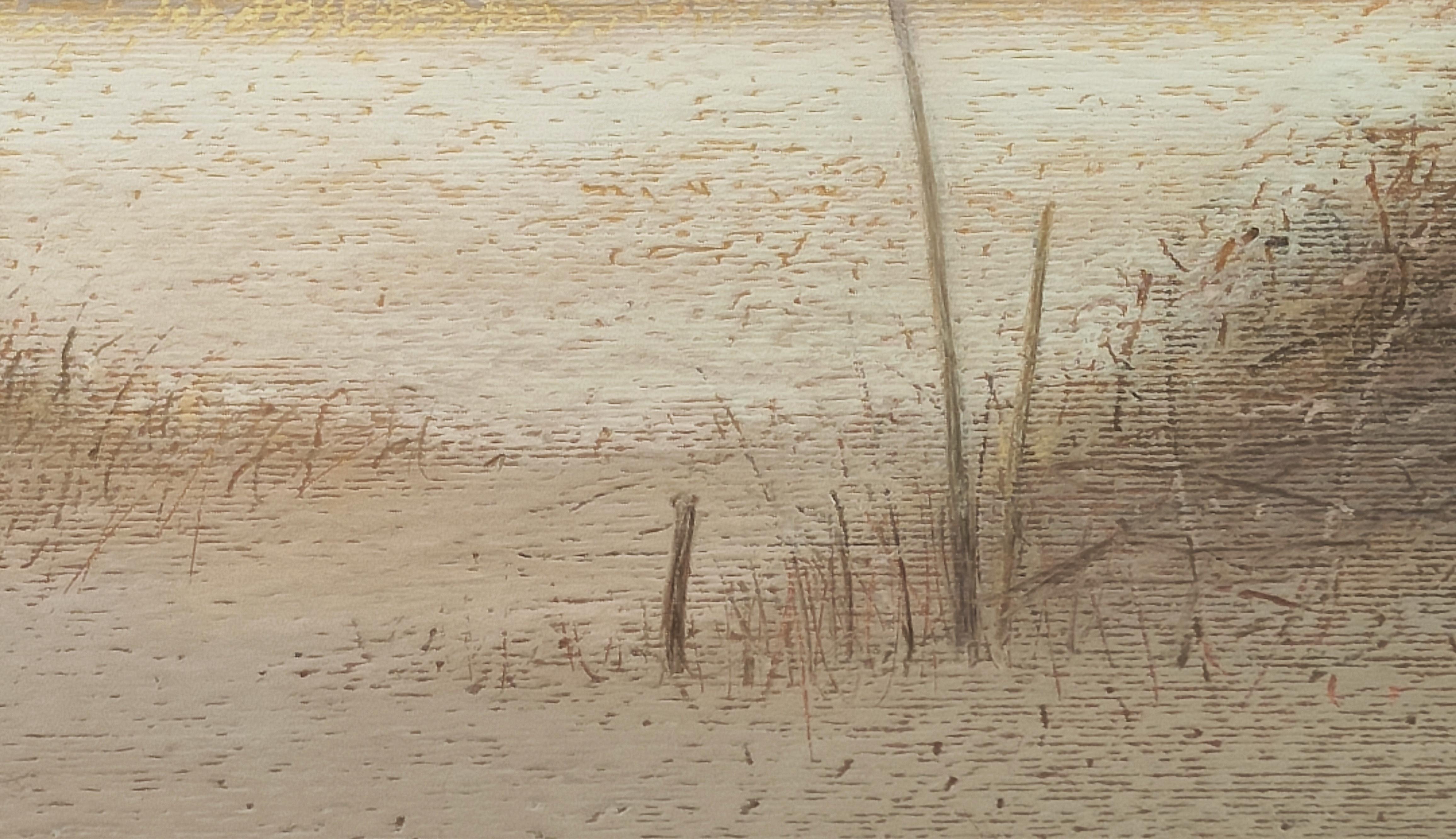 ANTES DE LA TORMENTA 2 - Pintura al óleo de naturaleza contemporánea, tonos cálidos, luz en venta 3