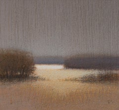 BEFORE THE STORM - Contemporary Nature Oil Pastel Painting, Warm Tones