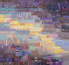 CITY I - Contemporary Abstracted Expressive Oil Pastel Painting