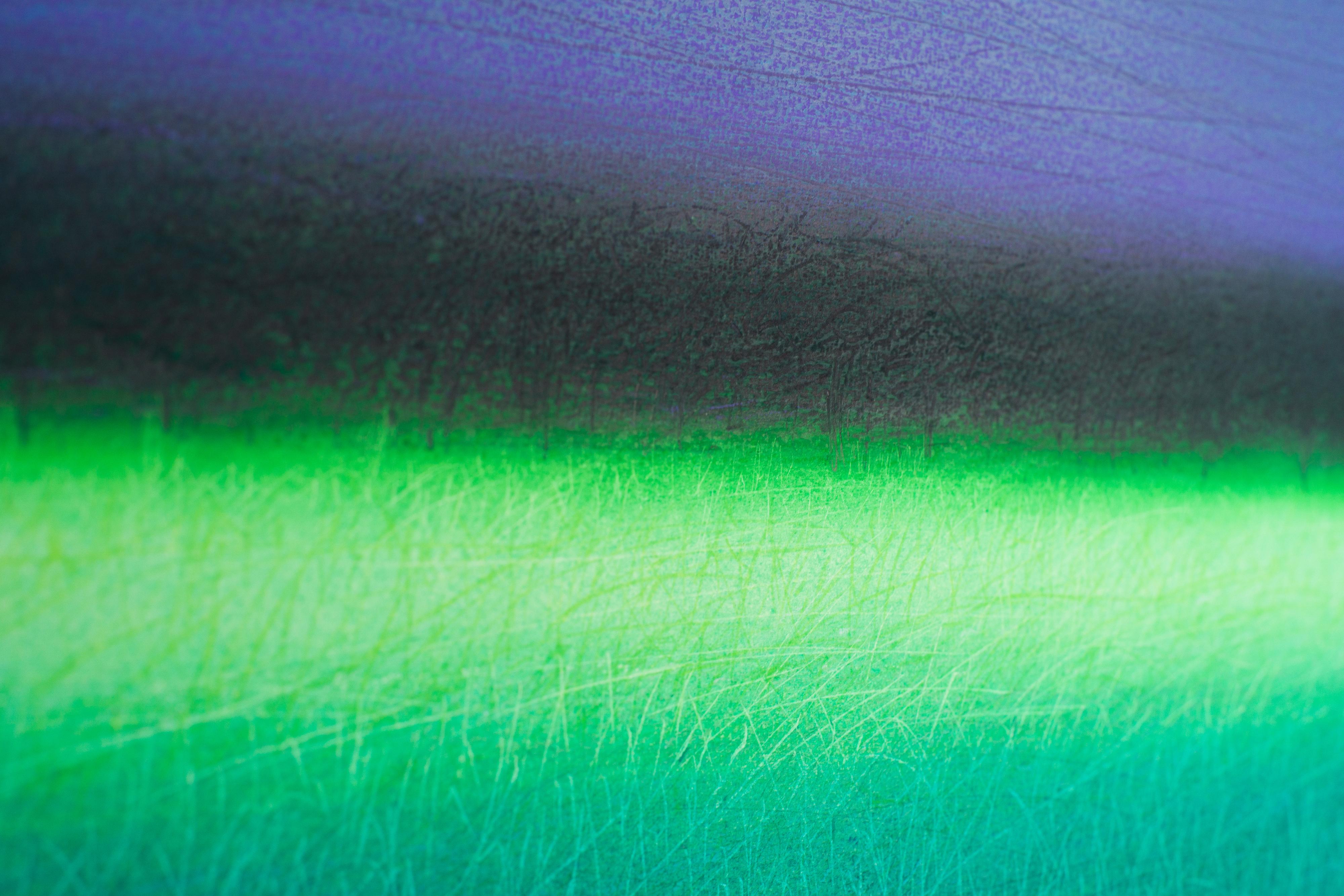 Green Savannah  - Contemporary Landscape  Oil Pastel  Painting 5