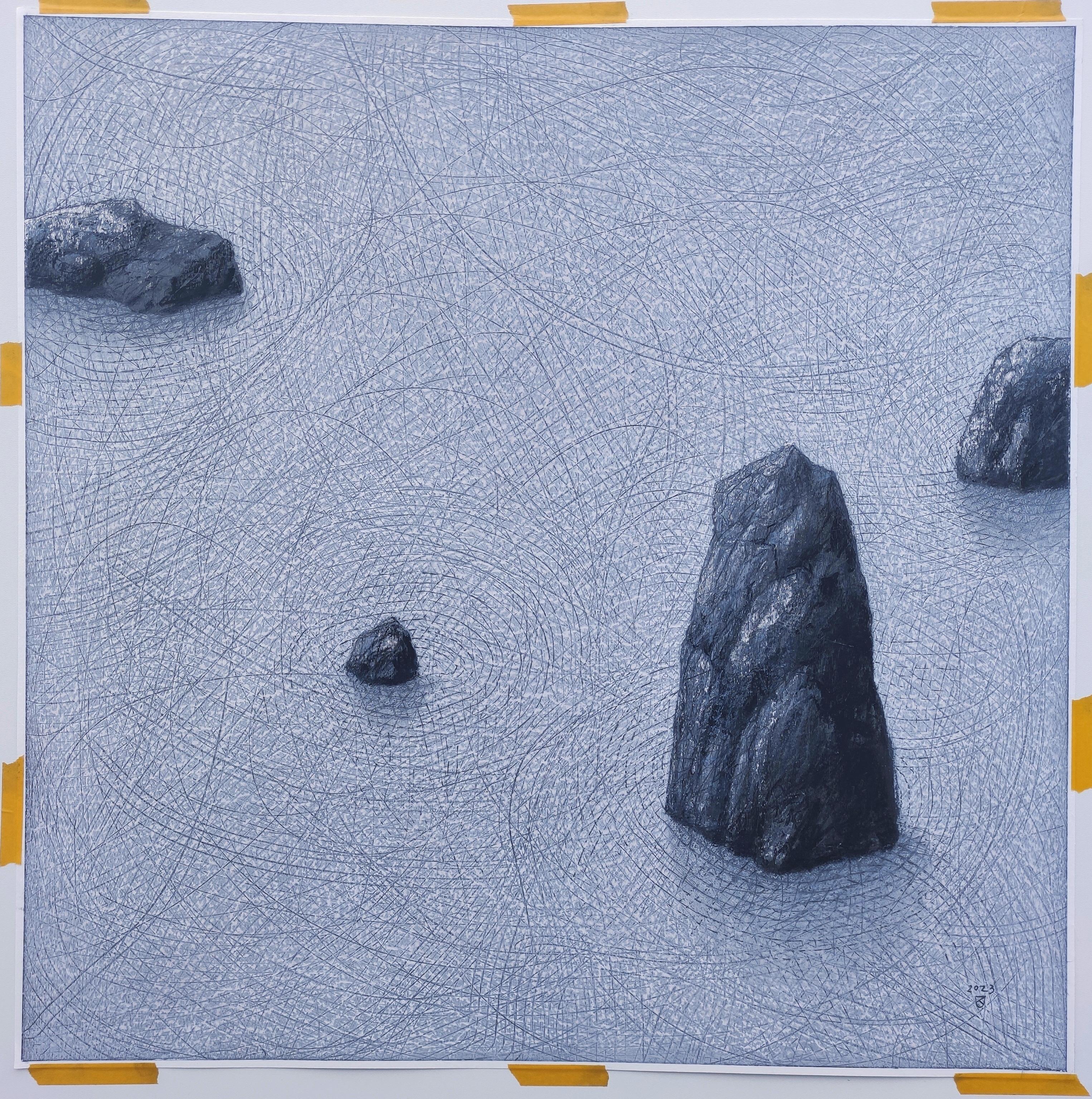 Philosophengarten - Moderne Natur Ölpastellmalerei, Konzeptkunst – Painting von Janusz Kokot