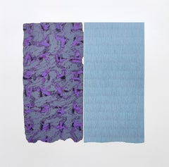 Purple Flyeater - Contemporary Abstract Expressive Oil Pastel Painting