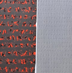 Red Cardinal  - Contemporary Abstract Expressive Oil Pastel Painting