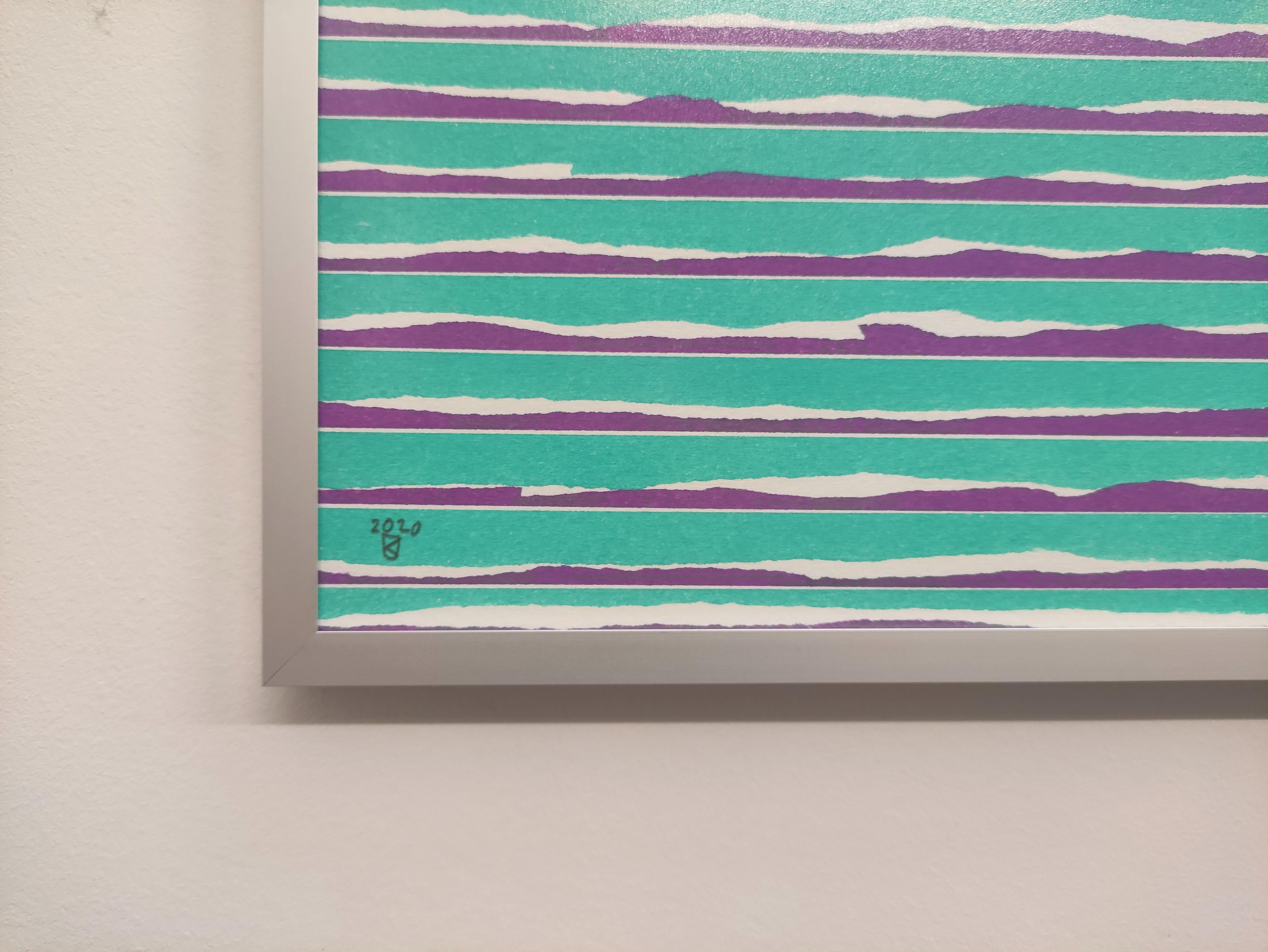  S  from The Message Series - Peinture abstraite contemporaine à l'huile au pastel, encadrée en vente 1
