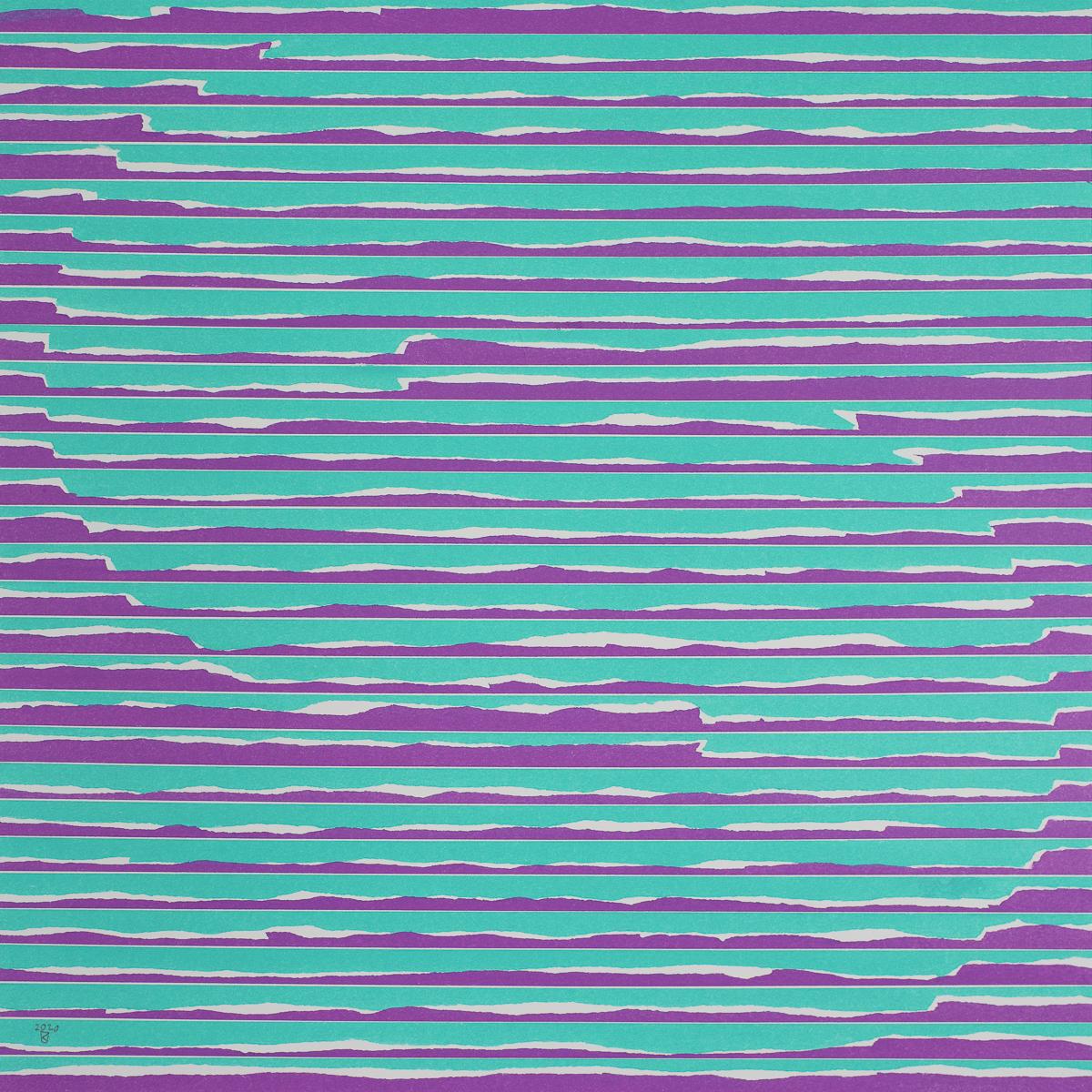  S  from The Message Series - Peinture abstraite contemporaine à l'huile au pastel, encadrée