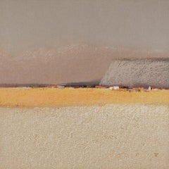 SILK ROAD – Zeitgenössische Landschaft, Öl, Pastell  Gemälde in warmen Tönen 