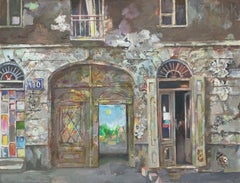 Un patio. Pintura figurativa contemporánea al óleo y acrílica, Arquitectura, Arte polaco