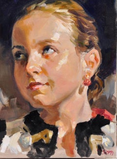 A mountain girl - 21 Century, Contemporary Portrait Oil Painting, Realistic