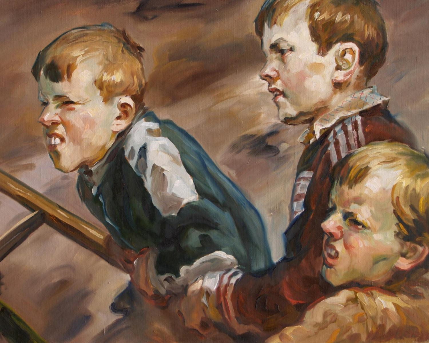 Culo de babuino - Retrato Contemporáneo Pintura al Óleo, Realista - Painting de Janusz Szpyt