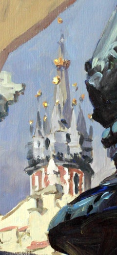Cracow - Contemporary Cityscape Oil Painting, Realism, Architecture, Figurative