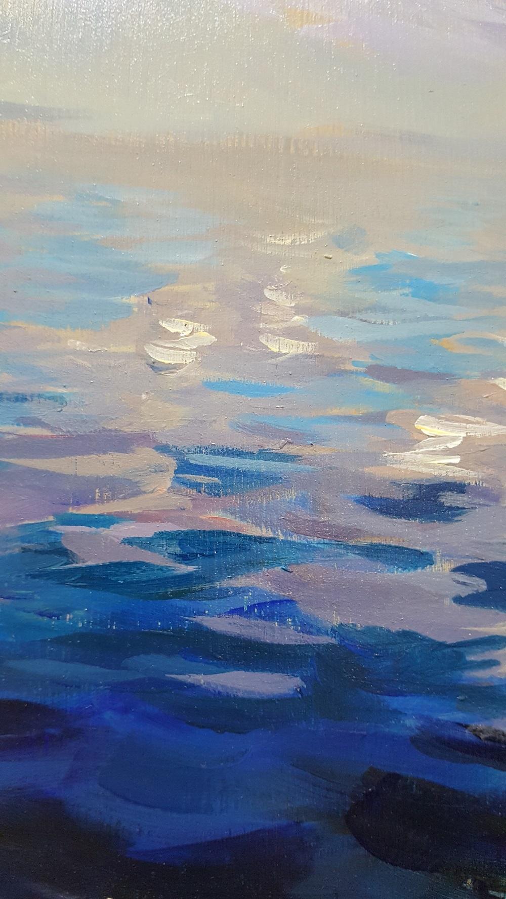 Indian Ocean. Landscape acrylic painting, Classic, Realistic, Polish artist - Painting by Janusz Szpyt