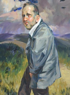 It's going to rain - Contemporary Portrait Oil Painting, Realistic