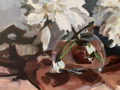 Peonías - Bodegón contemporáneo Pintura al óleo, Realismo, Arte polaco