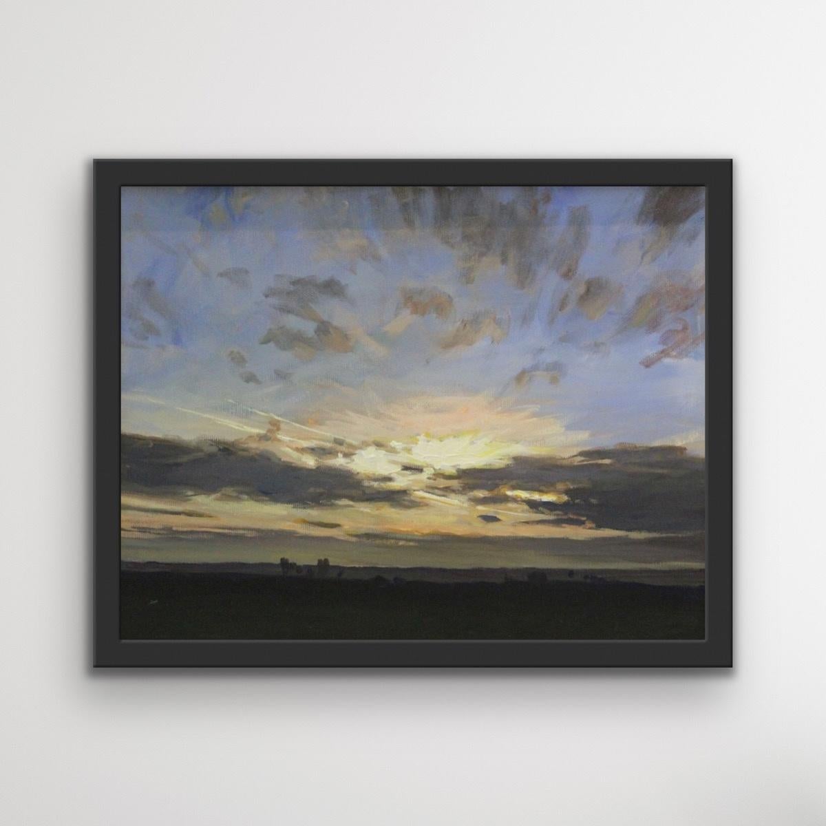Sunset - XXI Jahrhundert, Zeitgenössische Landschaft, Ölgemälde, Realistisch – Painting von Janusz Szpyt