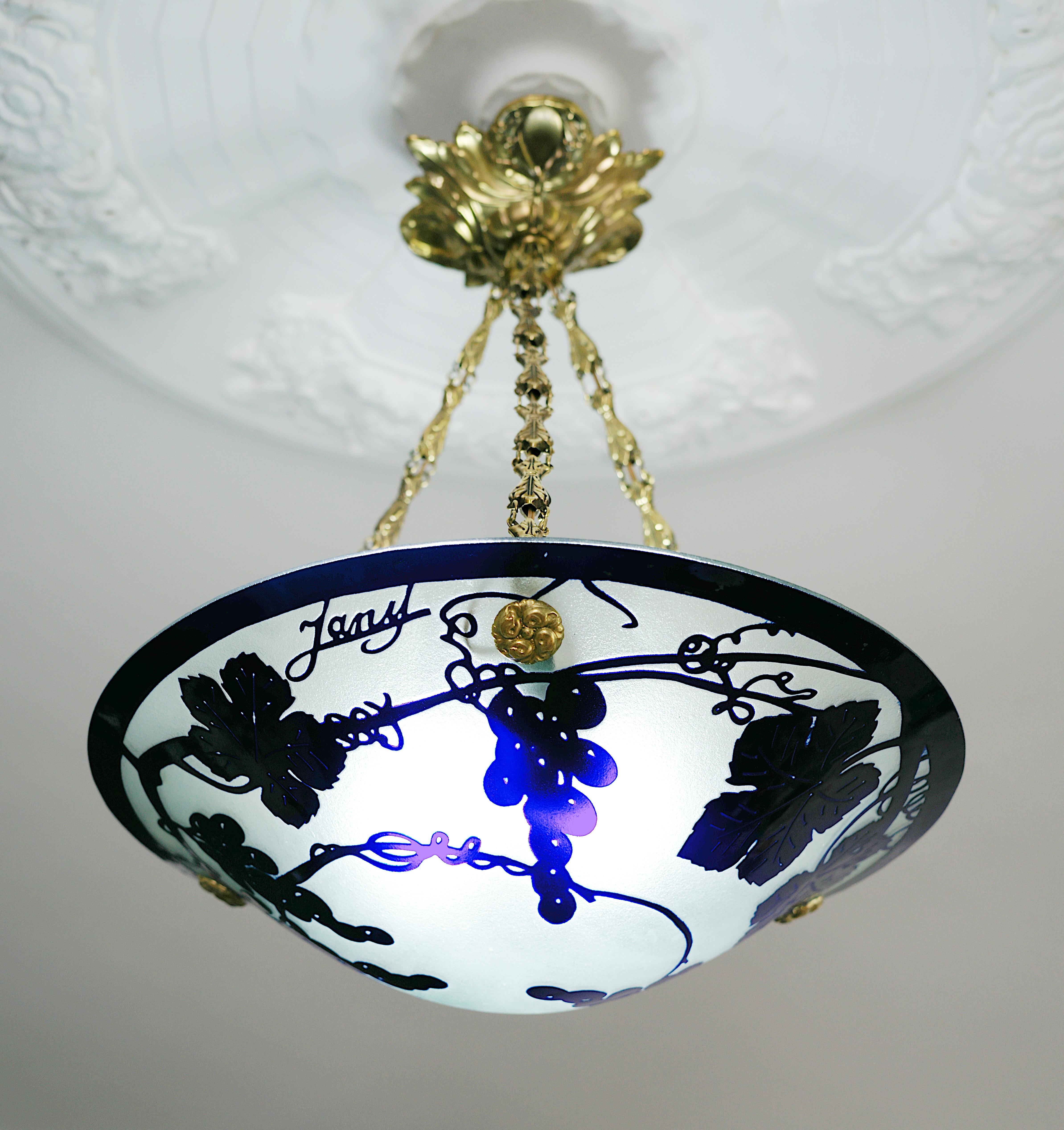 Lampadario a sospensione Art Déco francese JANY, 1920 in vendita 1