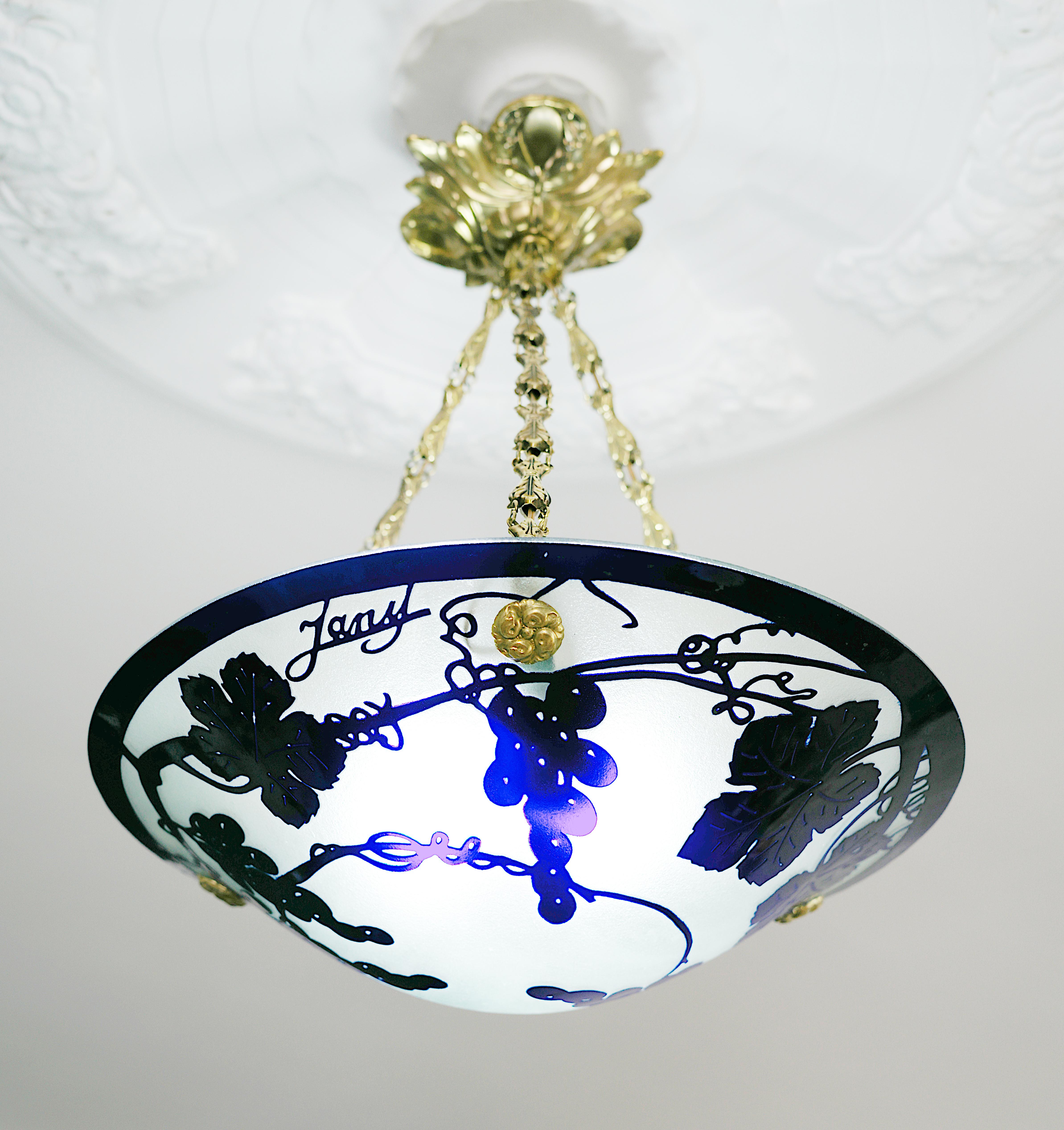 Lampadario a sospensione Art Déco francese JANY, 1920 in vendita 2