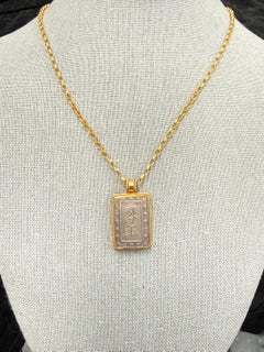 Japan 1800's Samurai Silver Coin 18K Gold Pendant