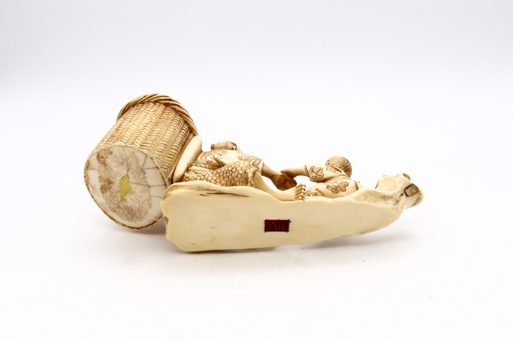 japanese okimono ivory carvings