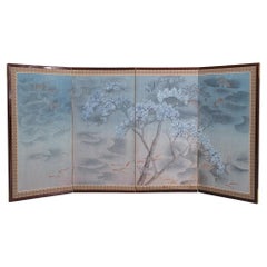 Japan 4 piece panel room divider  ''underwater world''  1950s