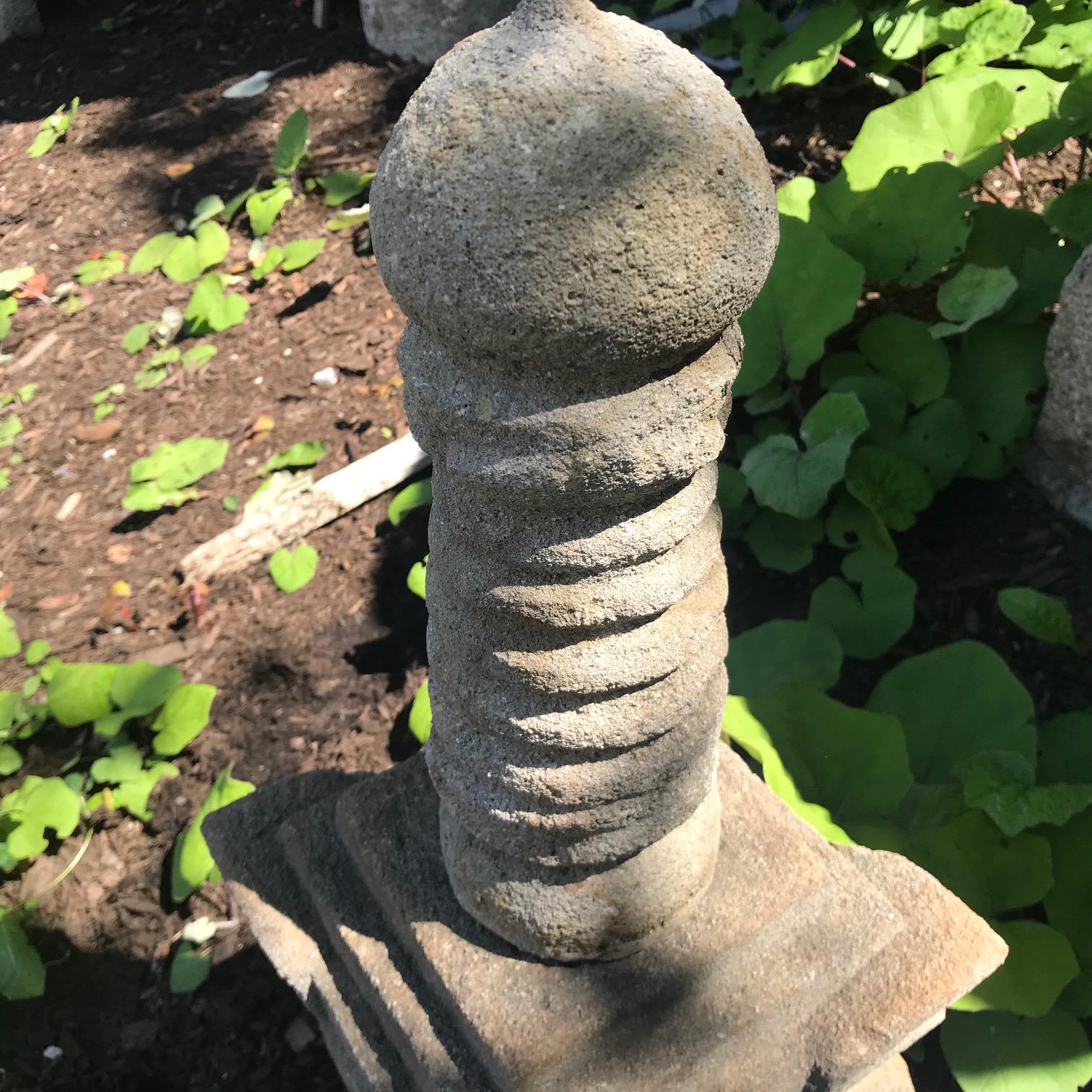 18th Century and Earlier Japanese Antique Stone Stupa Pagoda, 18th Century For Sale